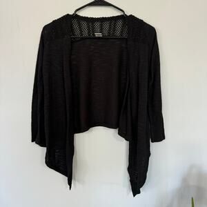 Arizona Jean Co. Black Waterfall Front Cardigan Shrug Girls Size Small / 7 - 8